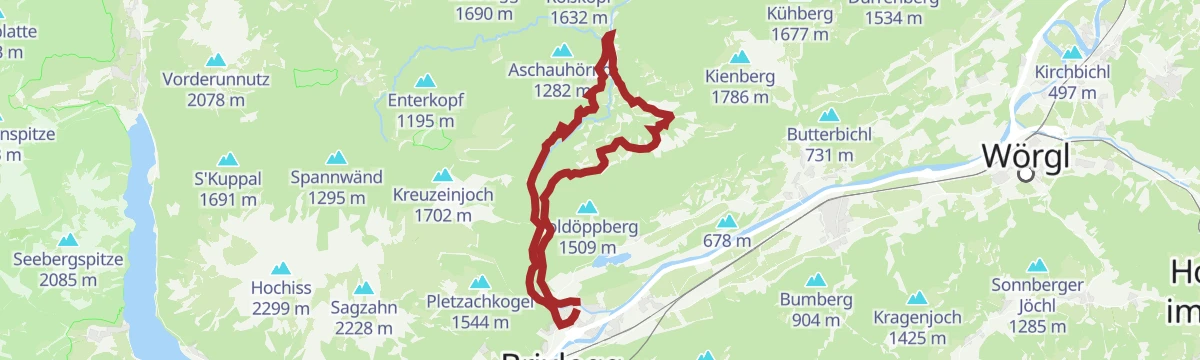 Route map: Radrunde Kramsach-Brandenberg (506)